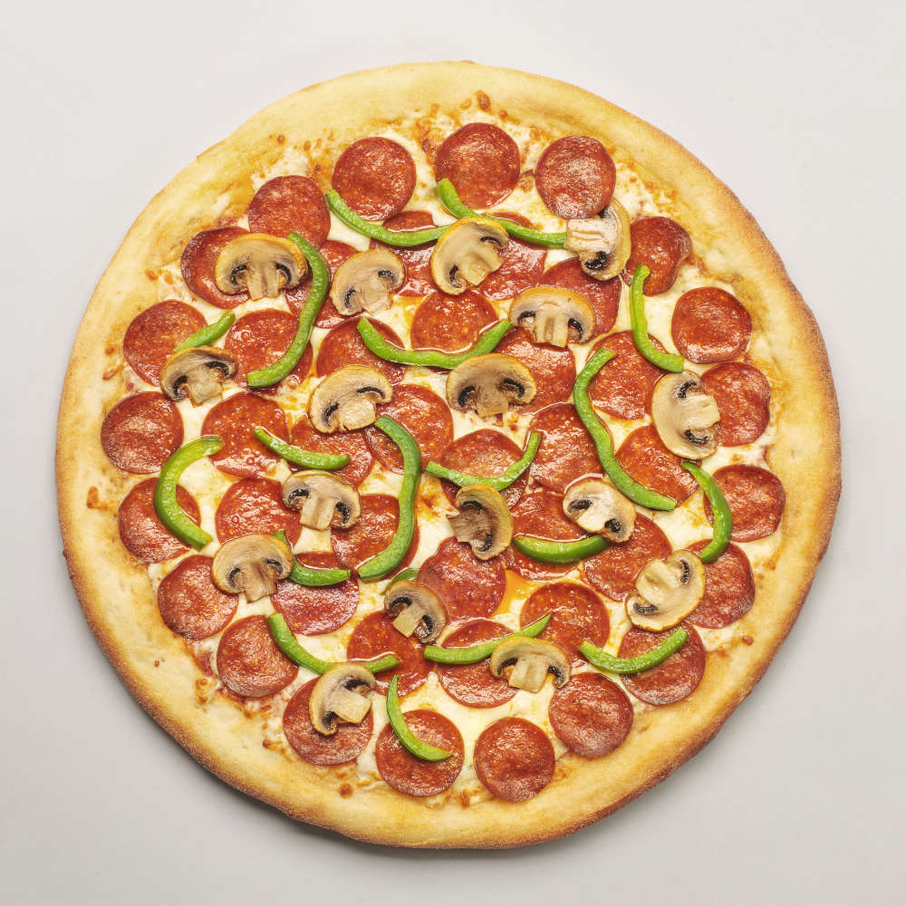 Double Pizza on Wood platter